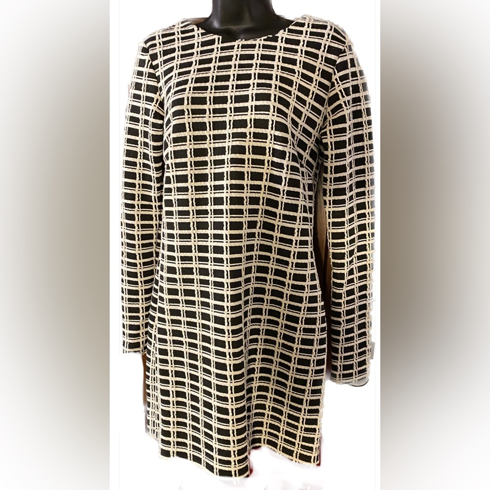 Long Tall Sally BLK/WHT Cotton Blend Dress,